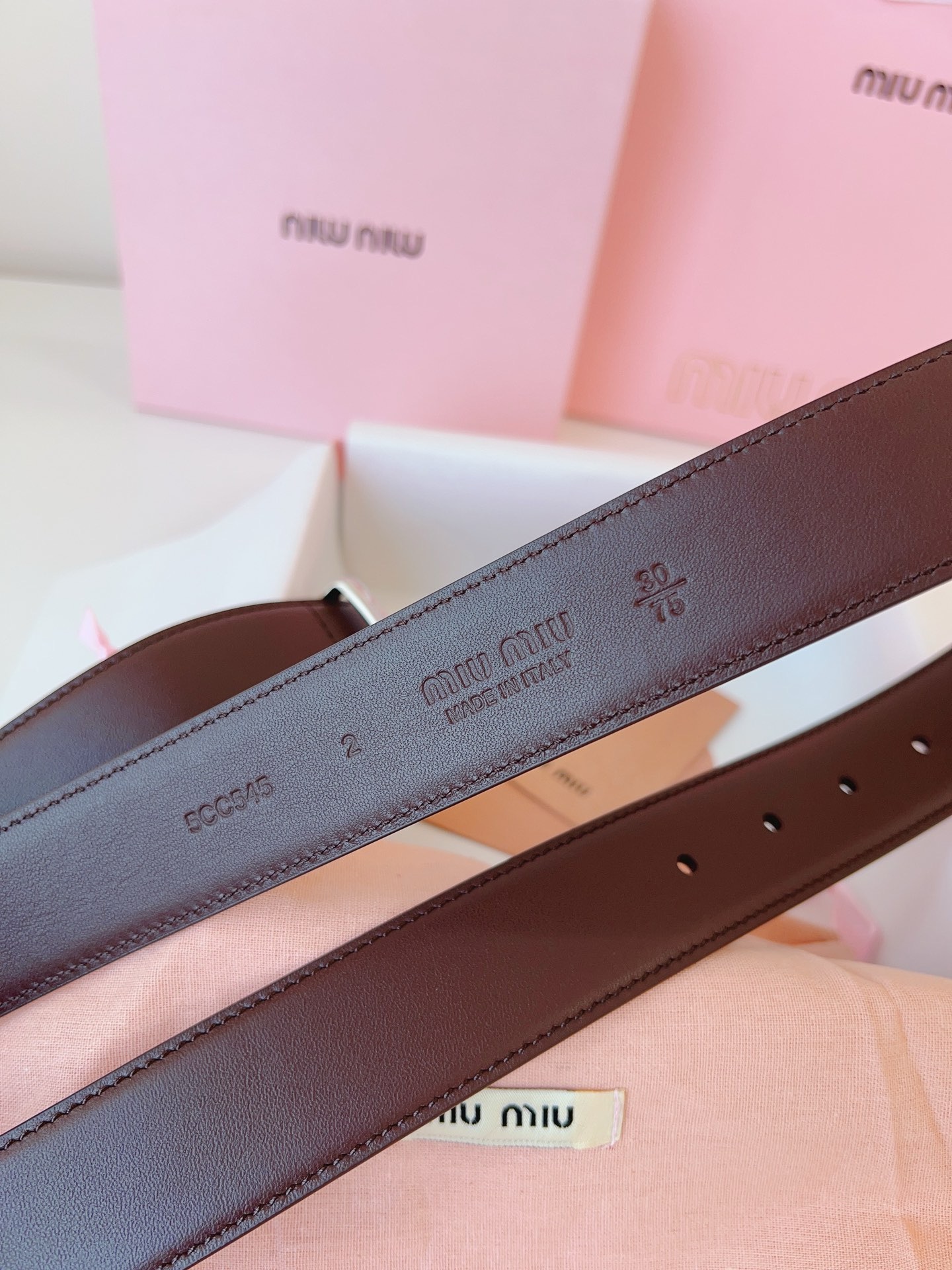 MIU MIU BELTS Calfskin and Silver Buckle