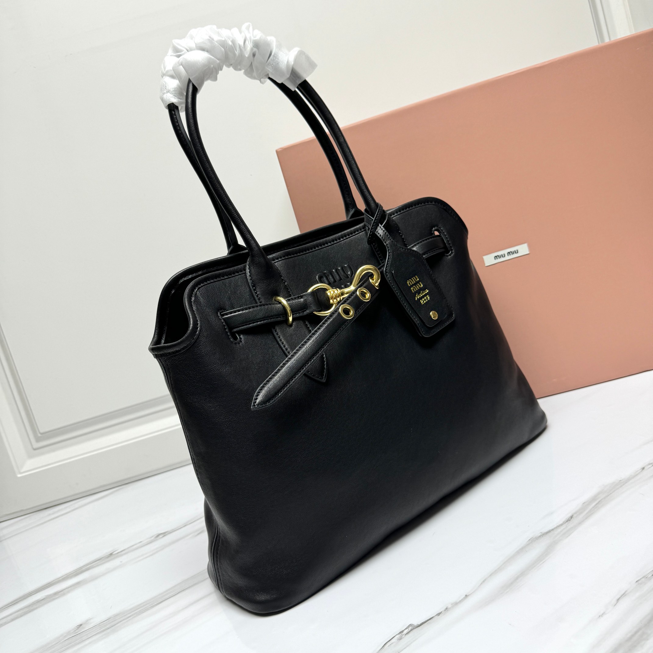 Miu Miu Black Aventure Nappa Leather Bag | Miu Miu