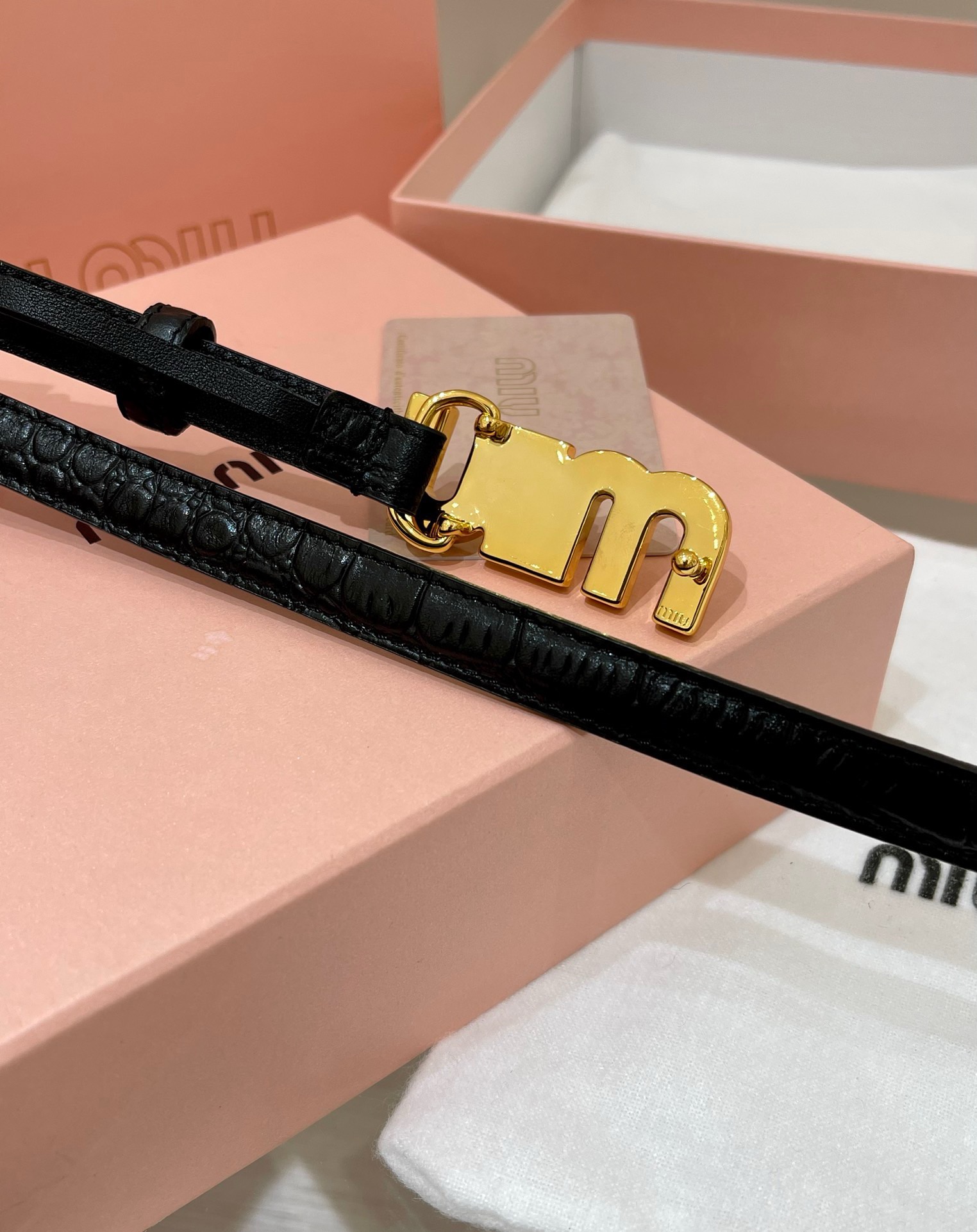 MIU MIU Black Leather Belt