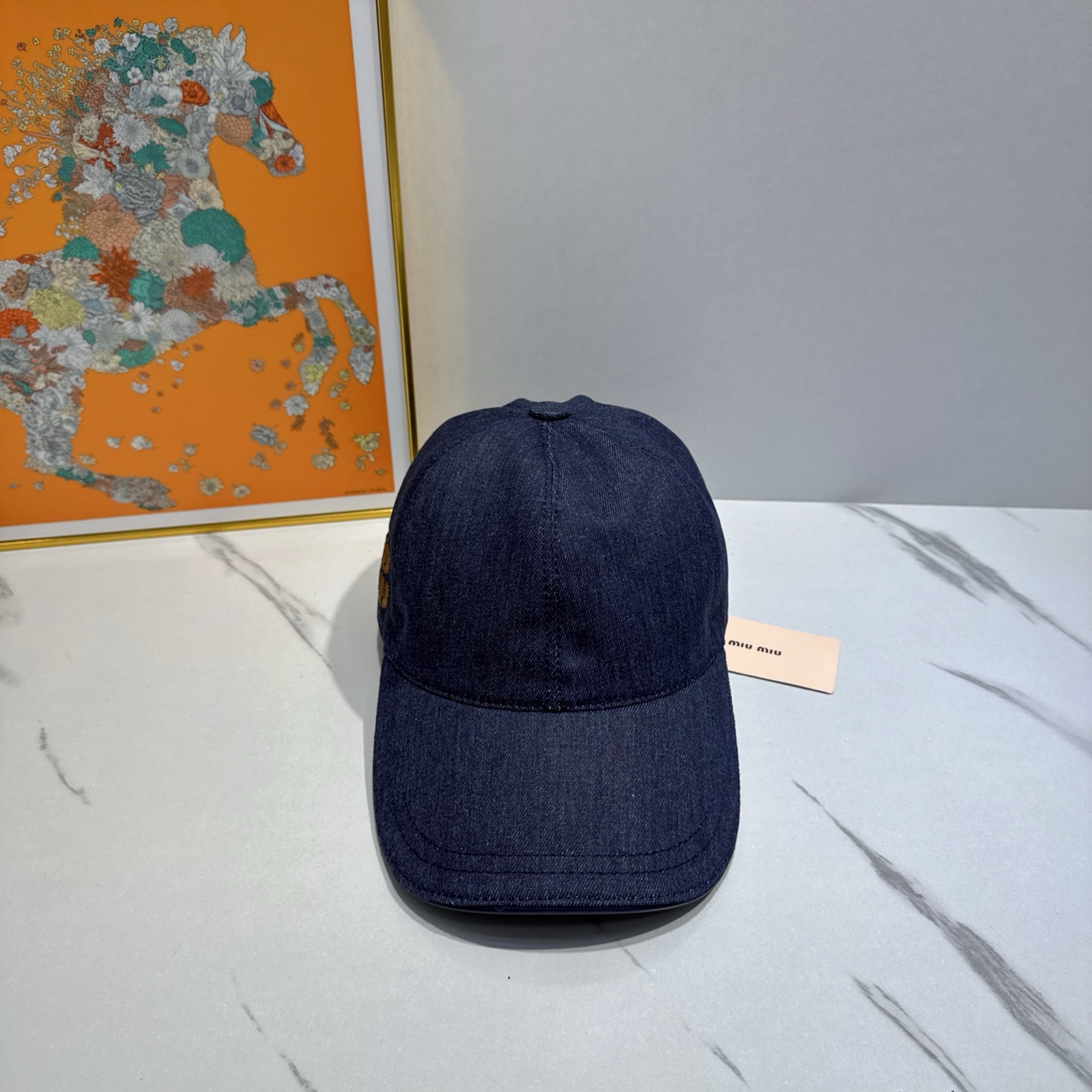 Miu Miu Dark Blue Denim Baseball Cap - Miu Miu Denim Baseball Cap