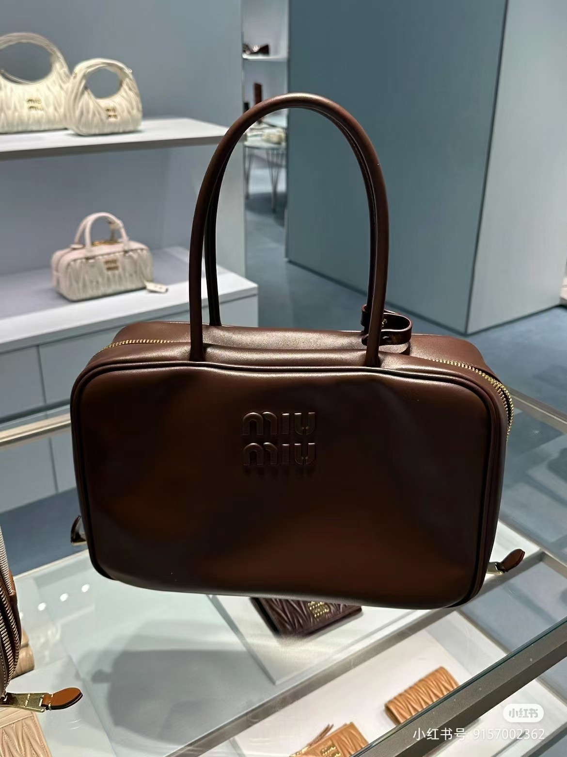 Miu Miu Briarwood Beau Leather Top-handle Bag | Miu Miu