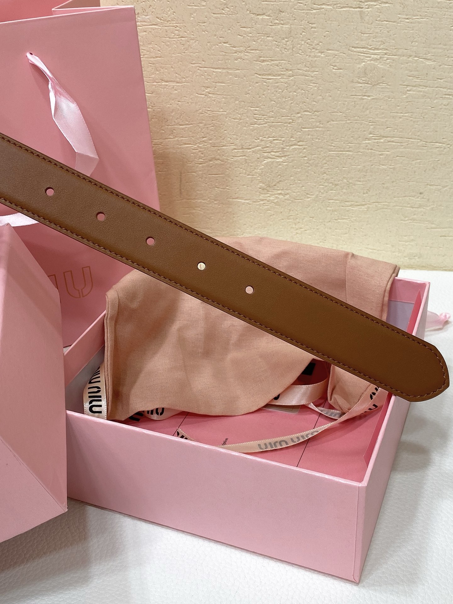 Miu Miu Brown Logo Buckle Belt in For Women