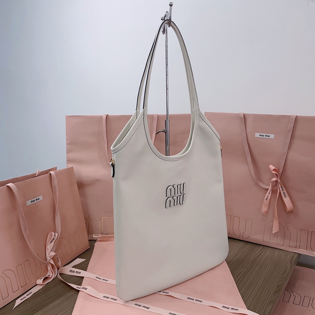 Miu Miu Chalk White Ivy Leather Bag | Miu Miu