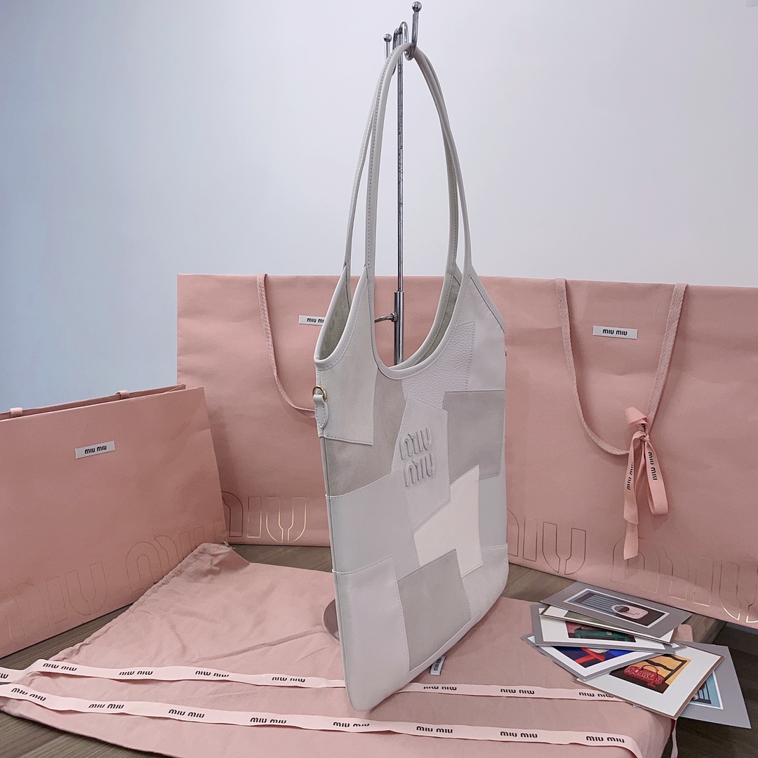 Miu Miu Chalk White Ivy Leather Patchwork Bag | Miu Miu