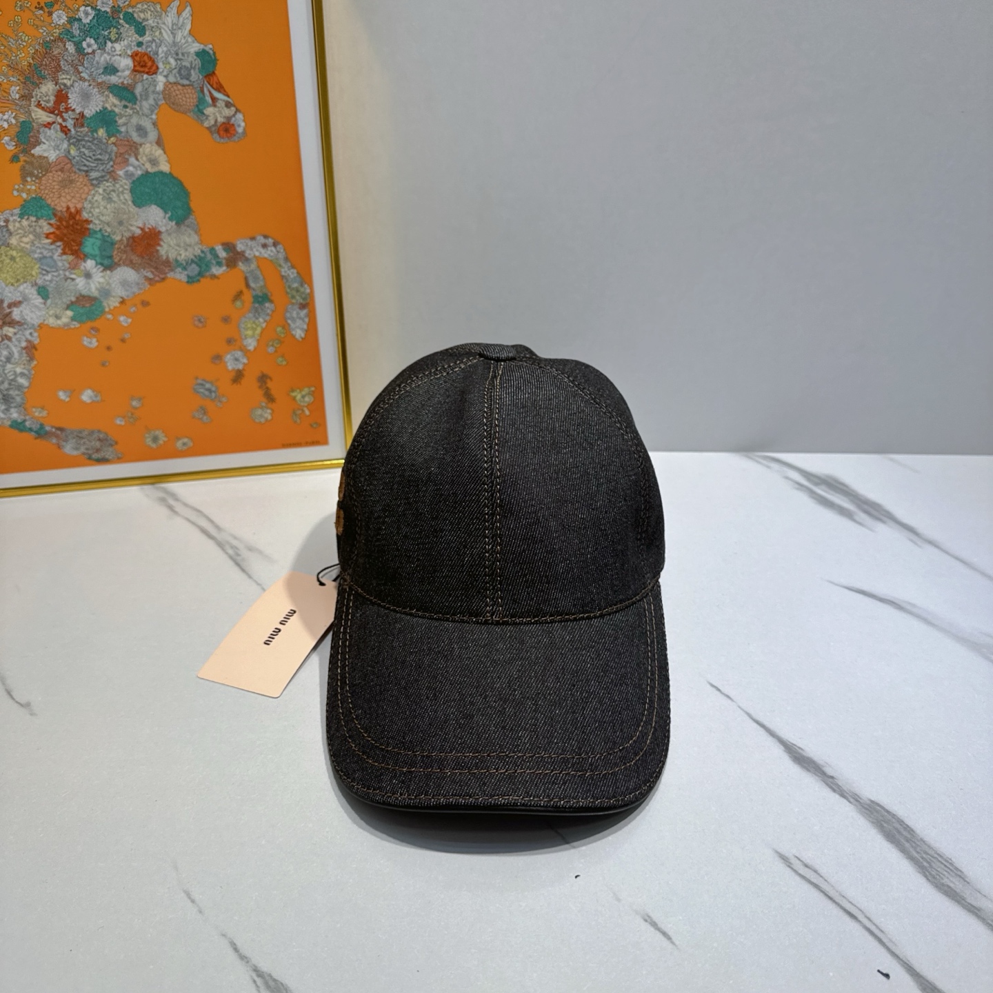Miu Miu Dark Denim Cap - Miu Miu Dark Denim Baseball Cap - Designer