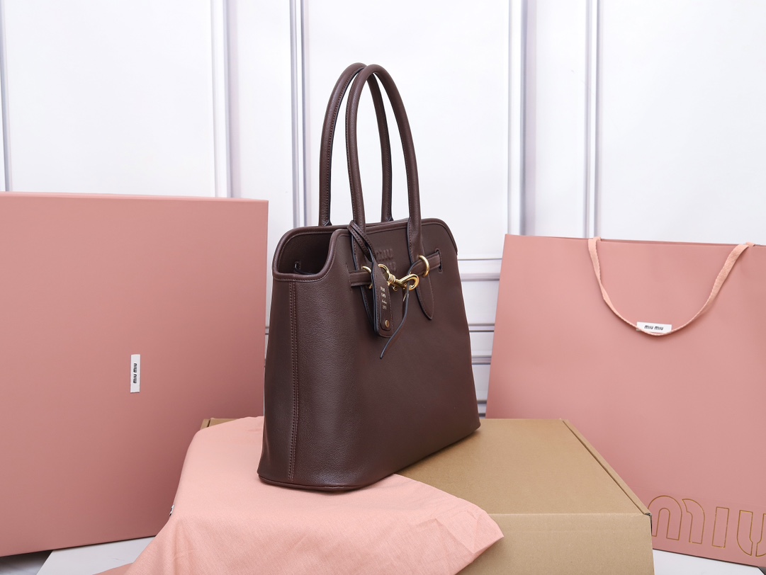 Miu Miu Cleo leather handbag - Tote Bags  in brown Miu Miu  01539