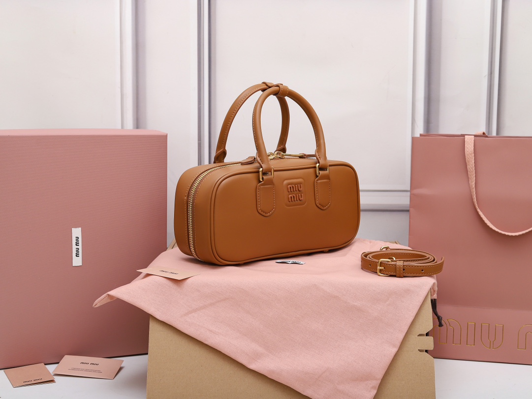 Miu Miu Cognac Arcadie Leather Mini-bag | Miu Miu