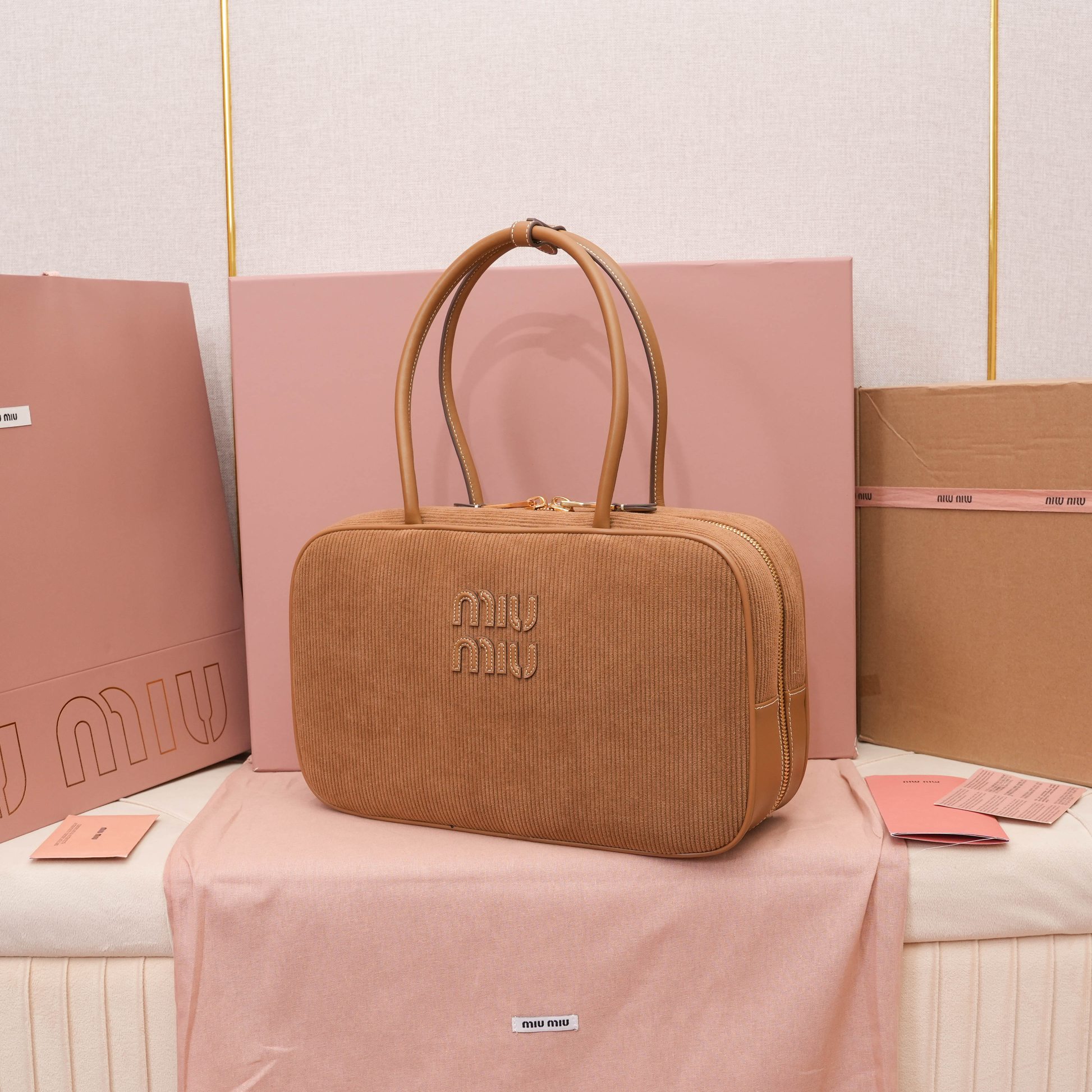 Miu Miu Cognac Beau Leather Top-handle Bag | Miu Miu