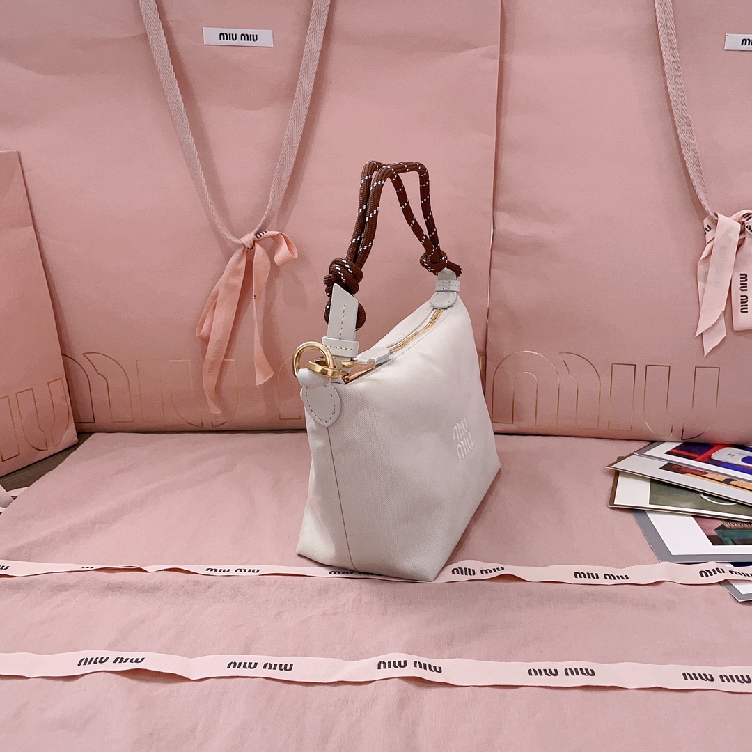 Miu Miu Gabardine Mini Bag | White |  Miu Miu 01259