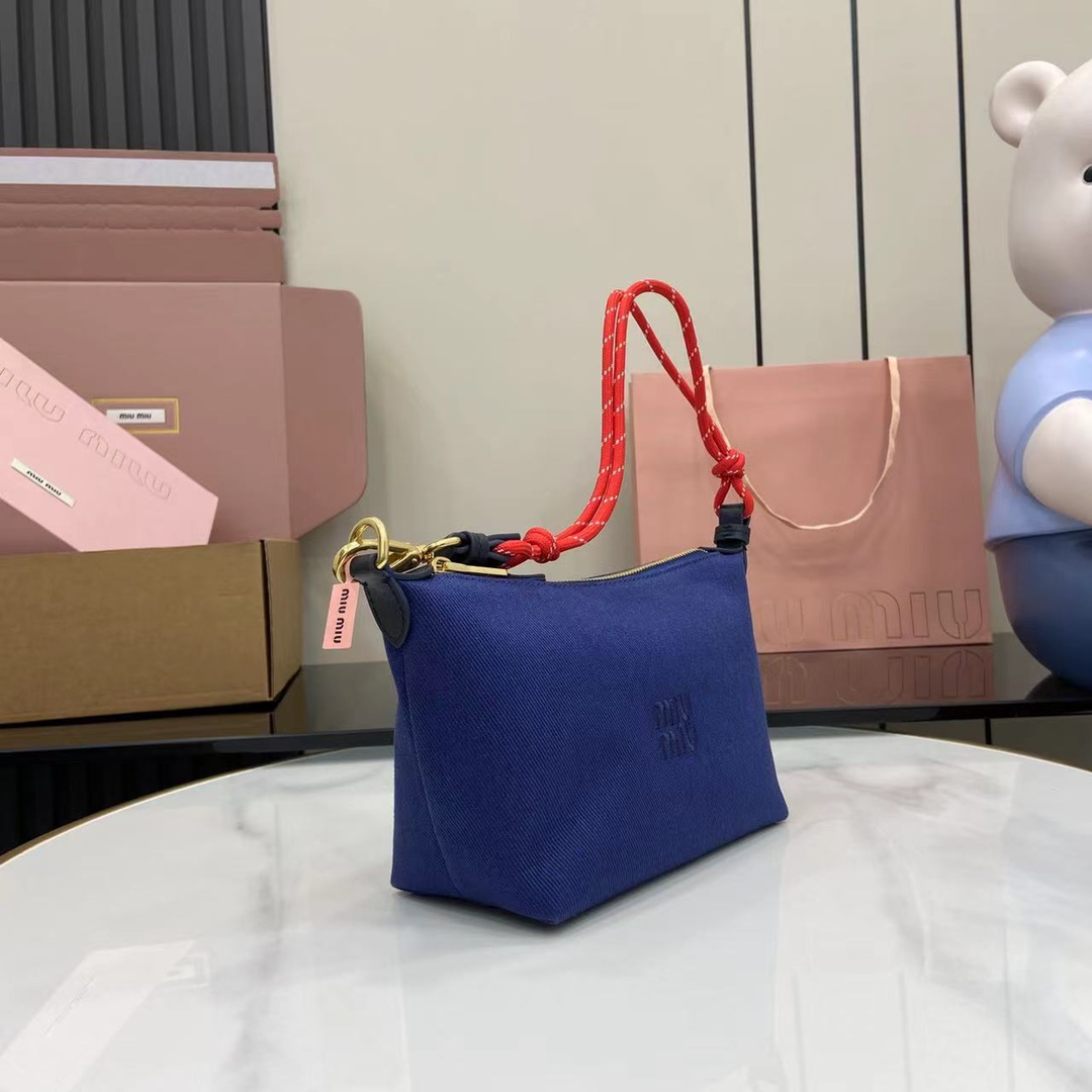 Miu Miu Gabardine Pouch in Blue