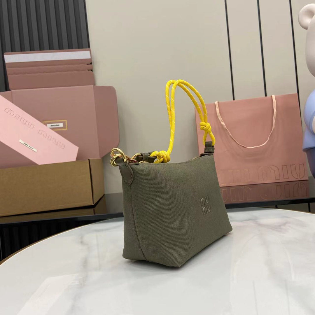 Miu Miu Gabardine Shoulder Bag | Green