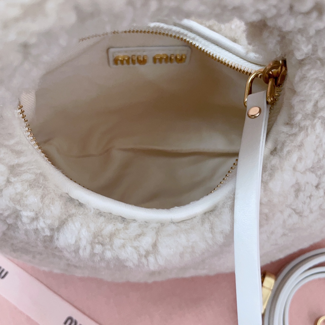 Miu Miu Ivory Wander Shearling Hobo Bag | Miu Miu