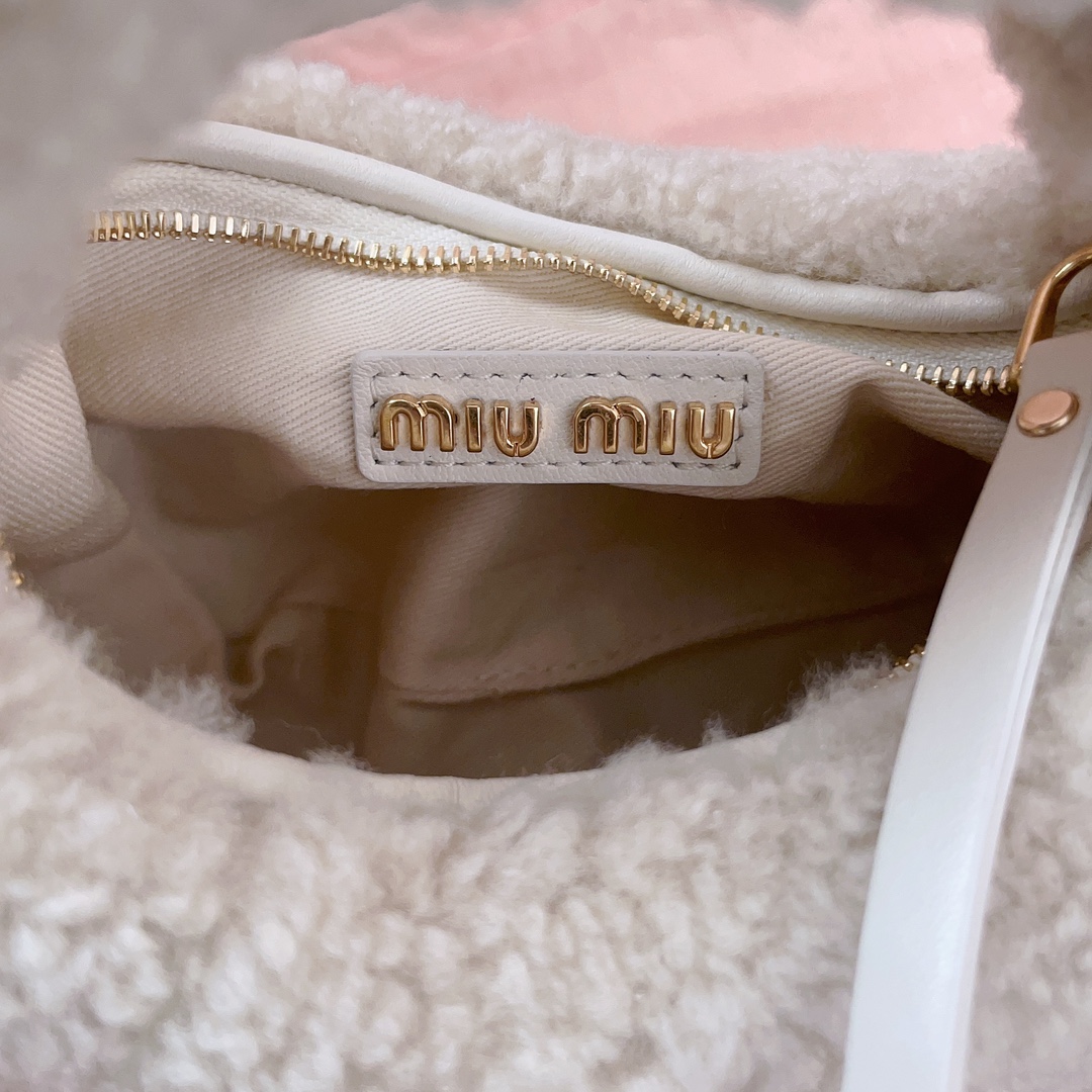 Miu Miu Ivory Wander Shearling Hobo Bag | Miu Miu