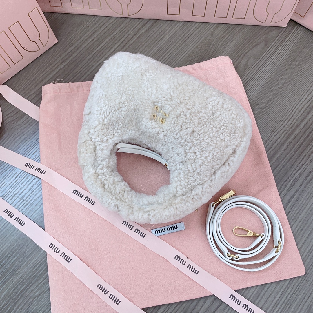 Miu Miu Ivory Wander Shearling Hobo Bag | Miu Miu