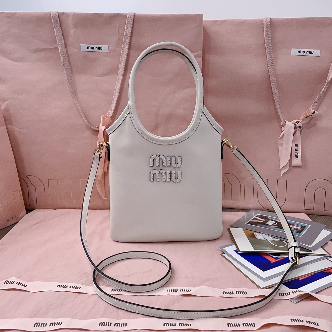 Miu Miu IVY Leather Bag 'Chalk White' 5BG231-2CRW-F0K74-V-MLN