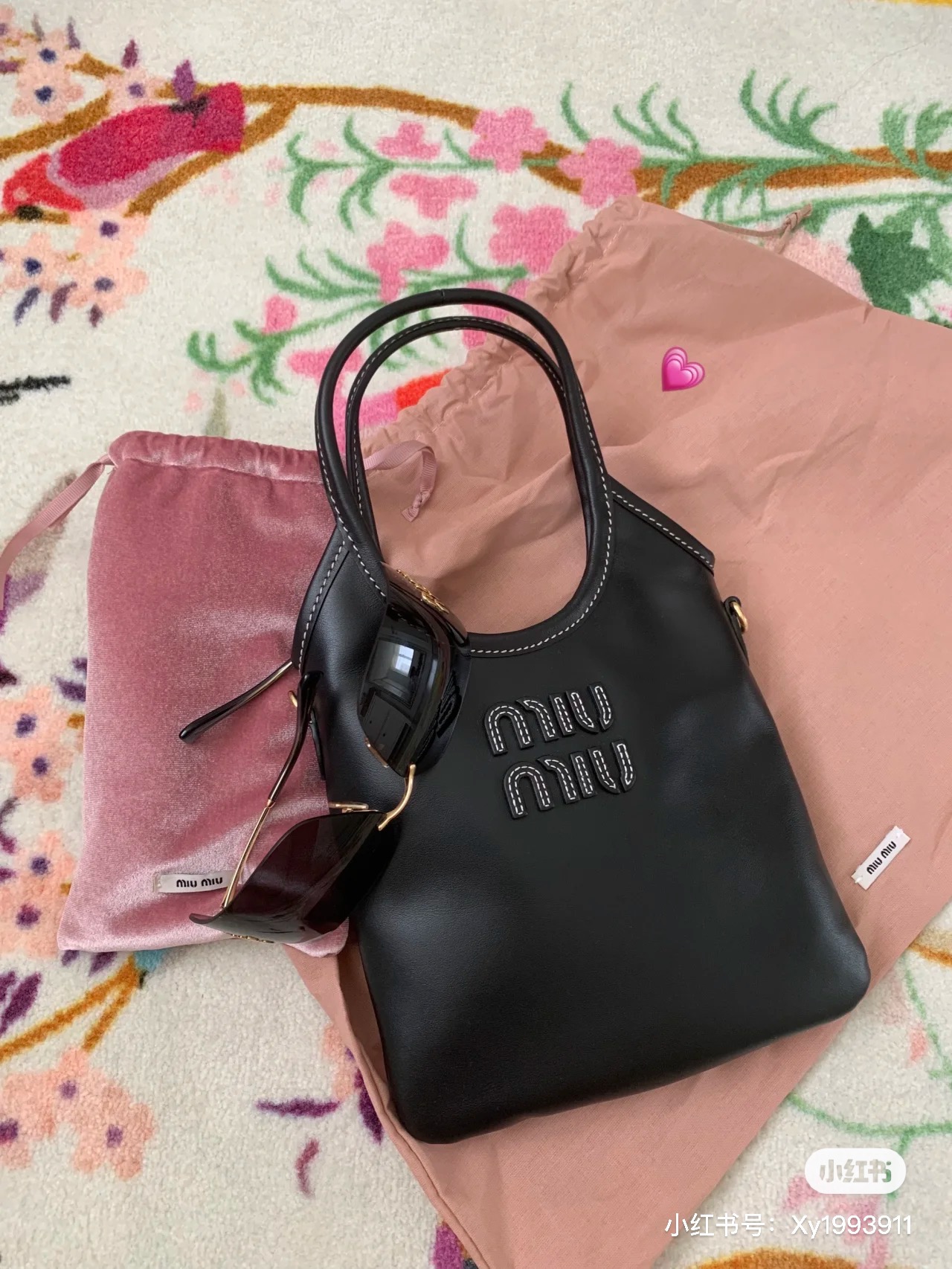 Miu Miu Ivy Leather Tote Bag Black 140367872 | eBay