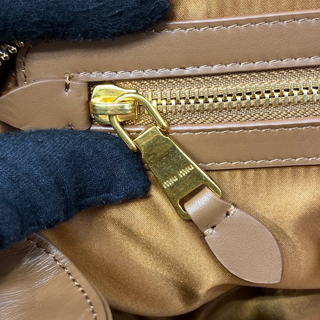 Miu Miu Leather Beau Bag 'Cognac' Women's Bag