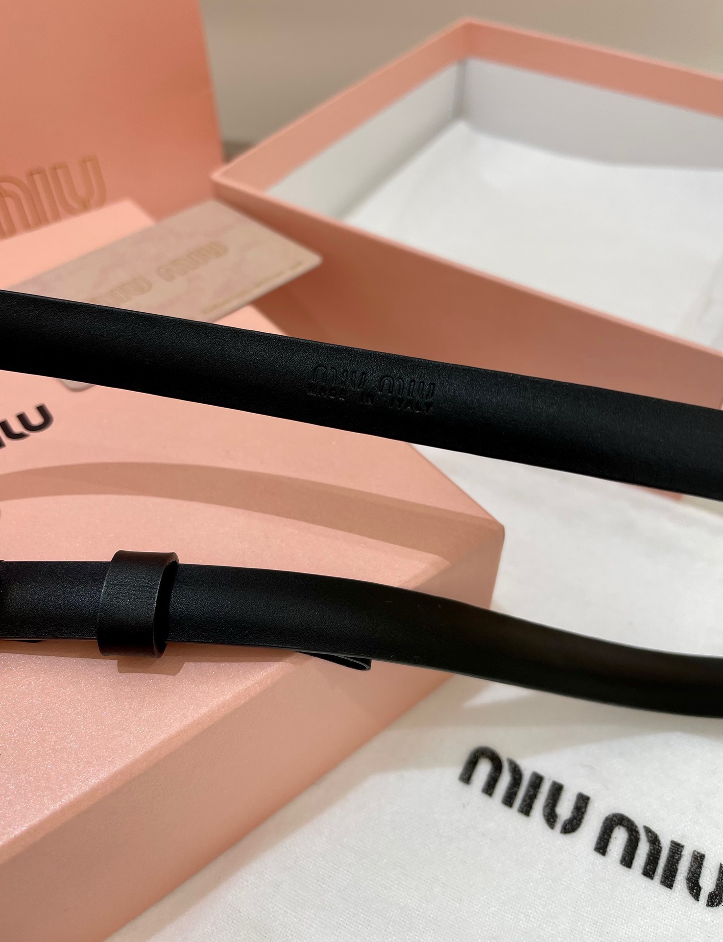 Miu Miu leather belt- calfskin black