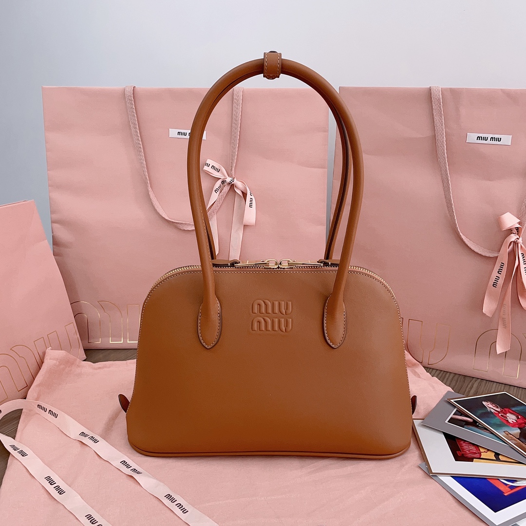 Miu Miu Leather Shoulder Bag - Neutrals Shoulder Bags,