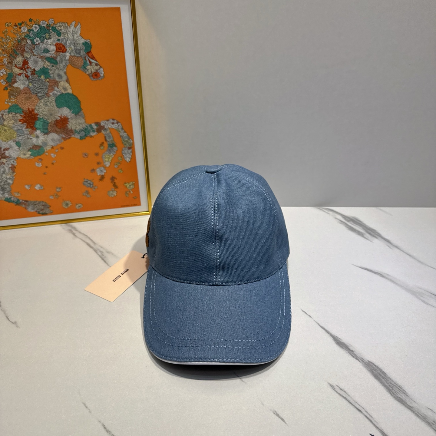 Miu Miu Denim Baseball Cap - Light Blue