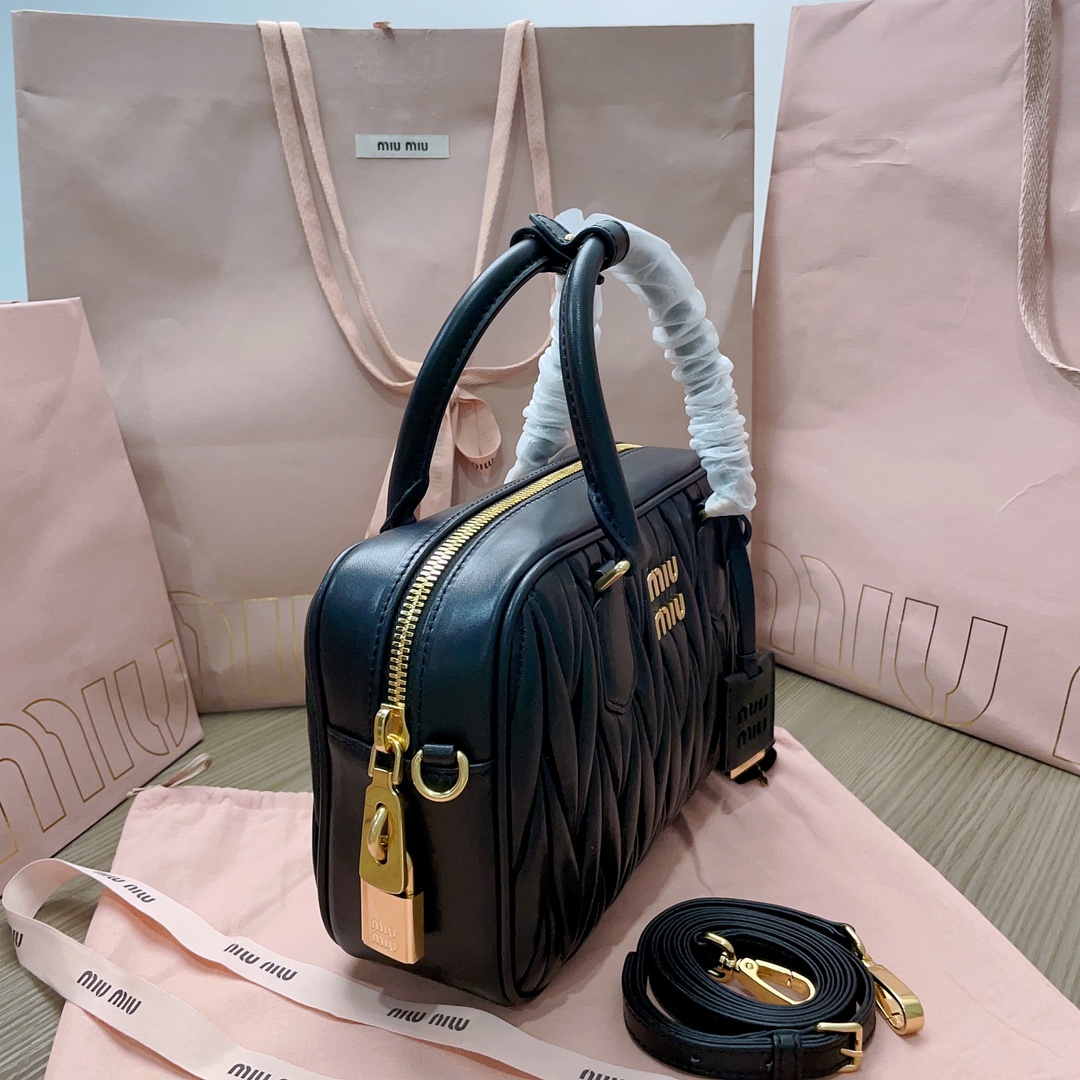 Miu Miu Mini Matelassé Leather Arcadie Top-Handle Bag
