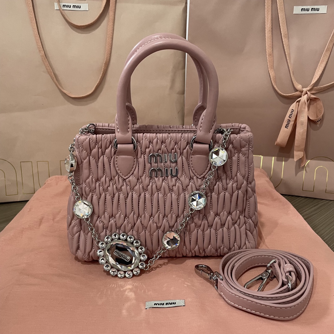 Miu Miu Miu Crystal nappa leather handbag | bag in pink