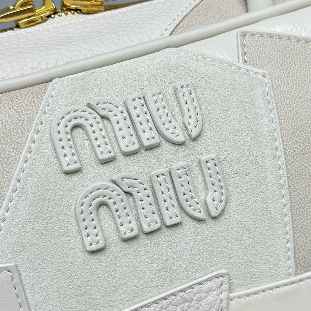MIU MIU Patchwork Top-Handle White Bag