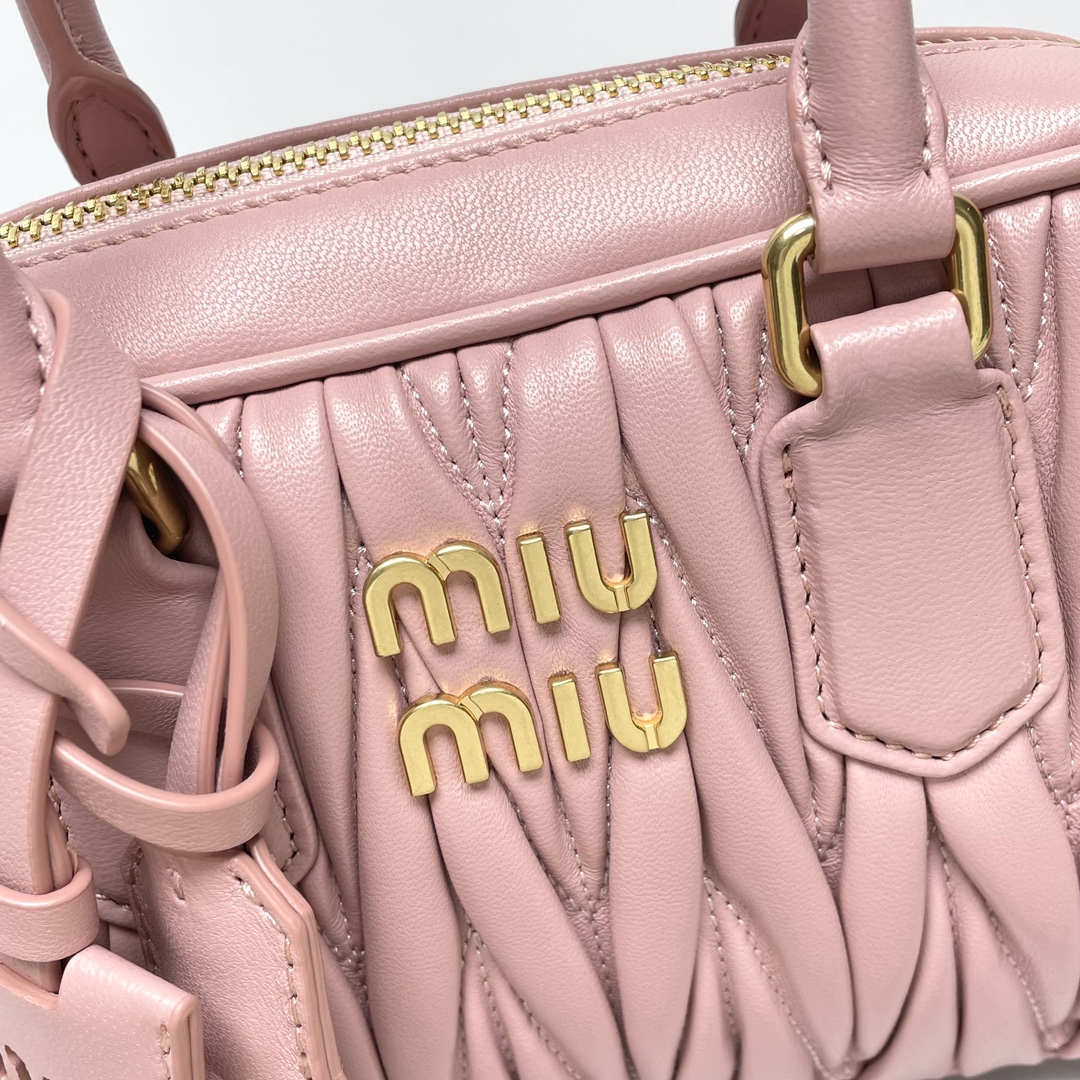 Miu Miu Powder Pink Arcadie Matelassé Nappa Leather Bag | Miu Miu