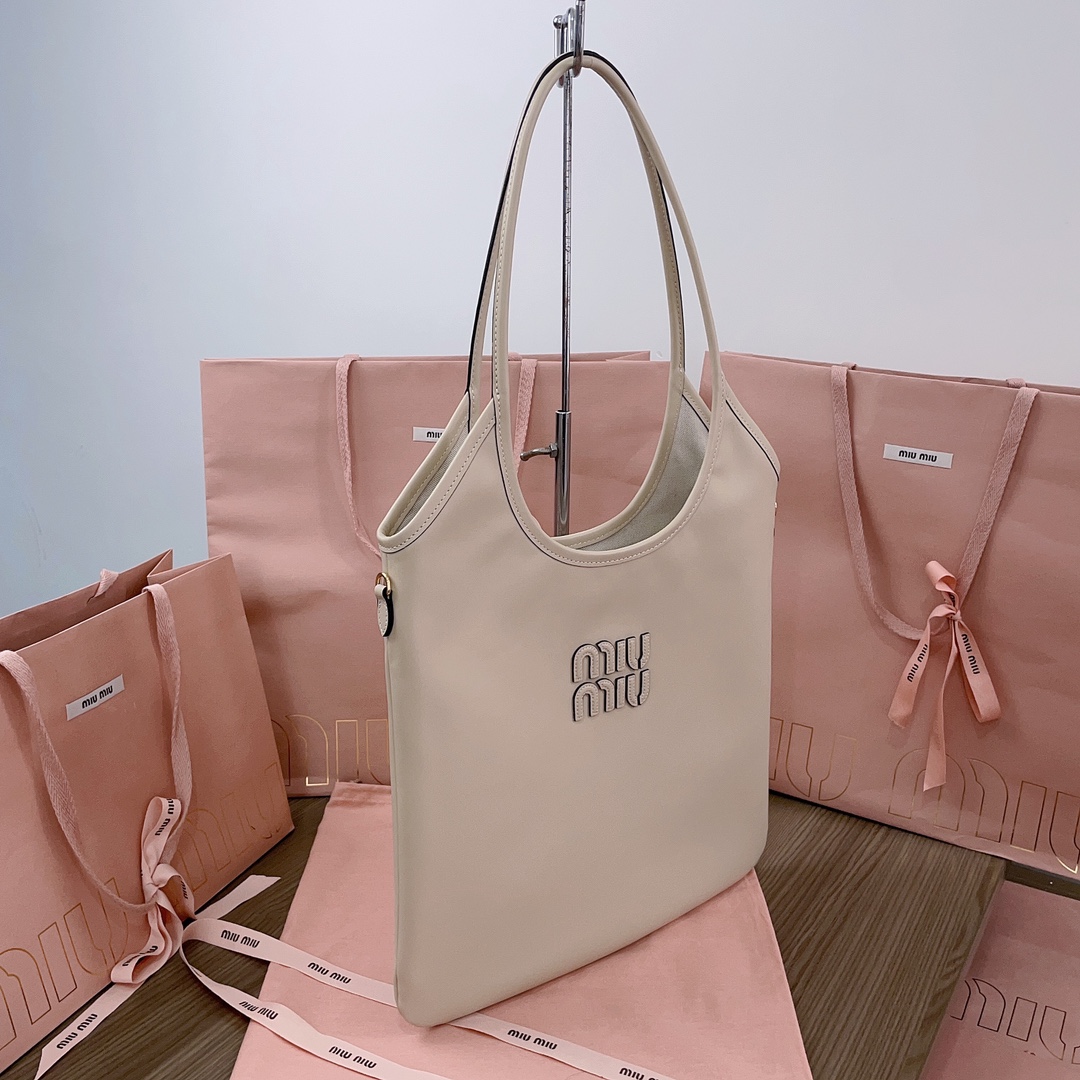 Miu Miu Sand Beige Ivy Leather Bag | Miu Miu