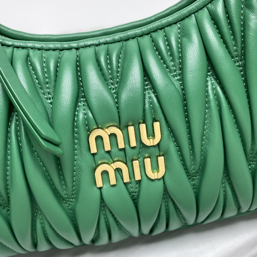 Miu Miu Wander matelassé nappa leather hobo bag Mango | Miu