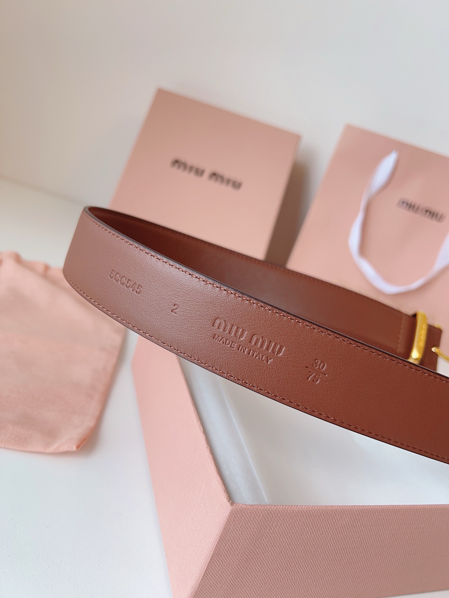 Miu Miu women's belt* cowhide 3.5cm wide