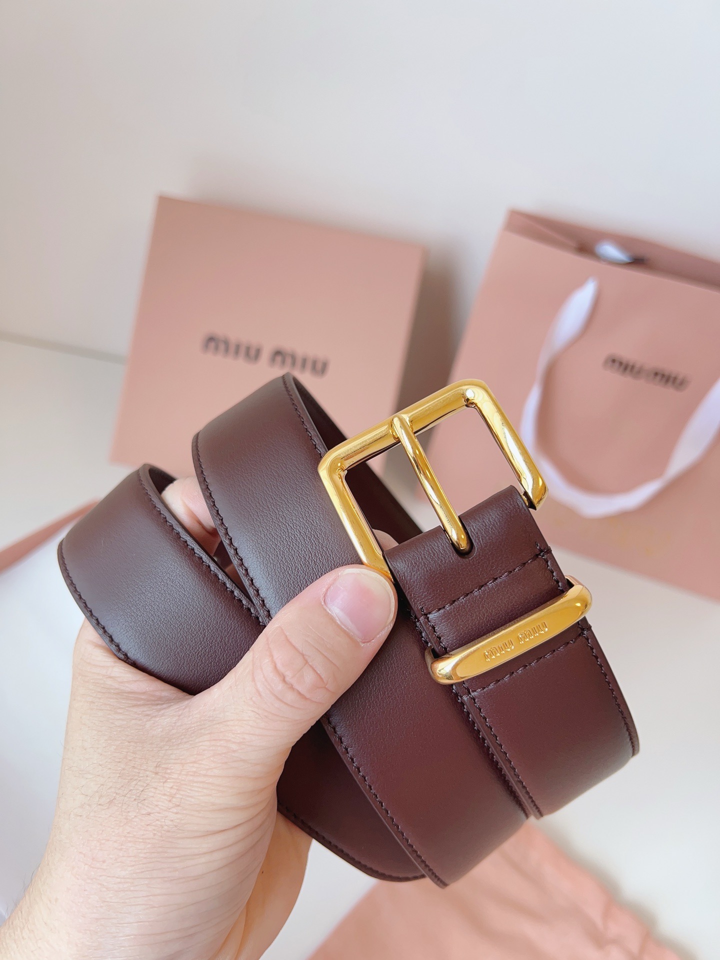 Miu Miu women's belt* cowhide 3.5cm wide