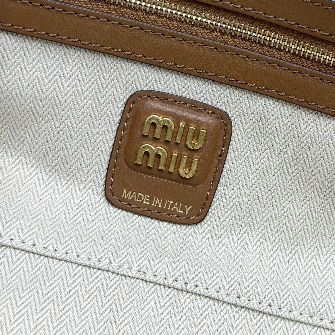 Miu Patchwork 28 Brown Leather Bag