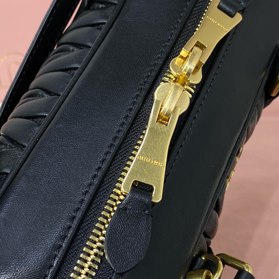 MiuMiu Arcadie Matelassé Nappa Leather Bag | Black