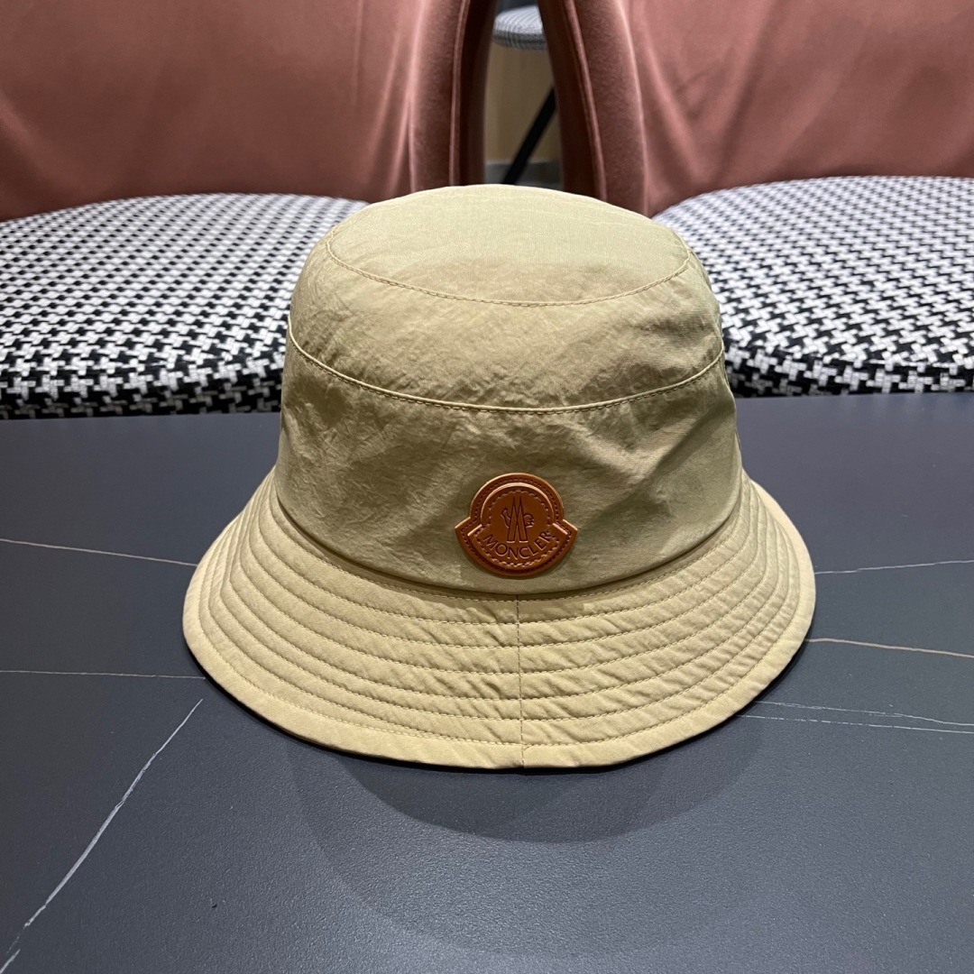 Moncler Beige Nylon Bucket Hat - Designer Headwear