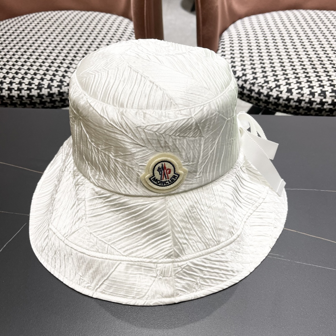 Moncler White Leaf Bucket Hat - Moncler White Leaf Jacquard Bucket Hat