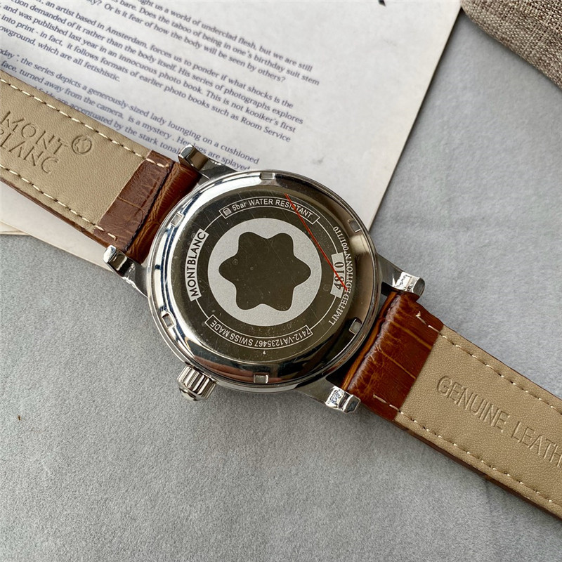 Montblanc Brown Leather Silver Dial - Montblanc Automatic Brown - Image 7