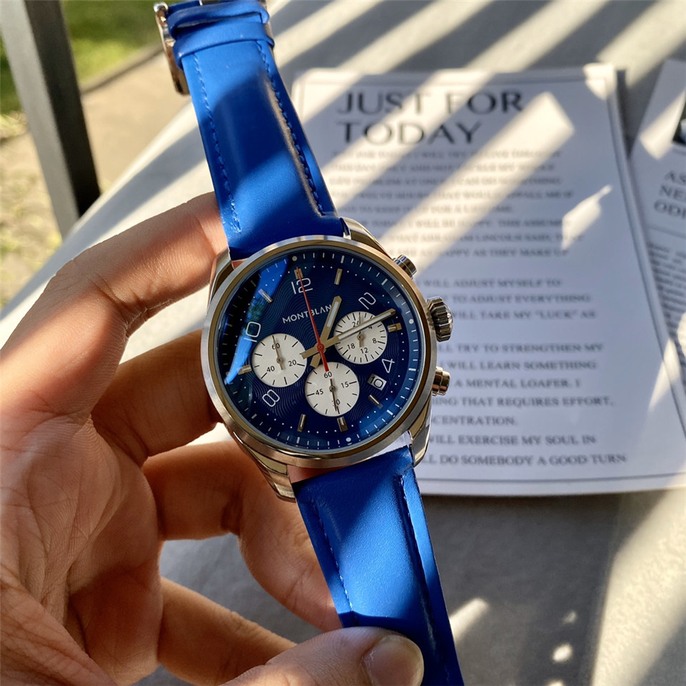 Montblanc Tachymeter Blue - Chronograph Leather Strap - Image 2