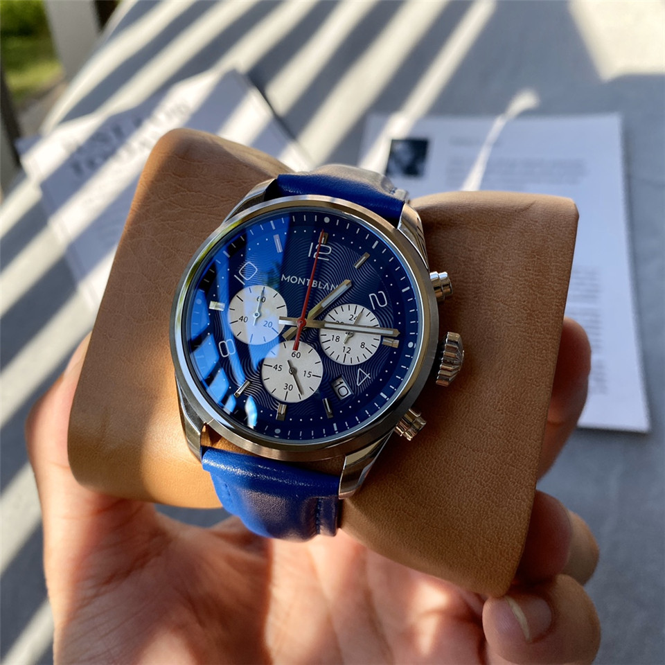 Montblanc Tachymeter Blue - Chronograph Leather Strap - Image 3