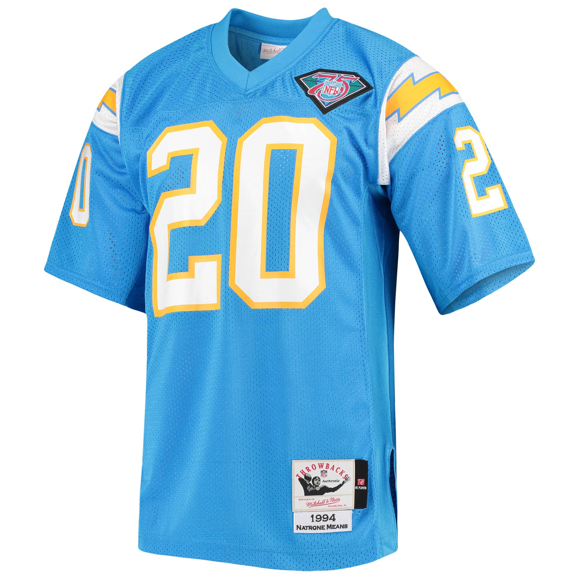 Natrone Means Los Angeles Chargers 1994 Mitchell & Ness Authentic Throwback Retired Player Jersey - Powder Blue