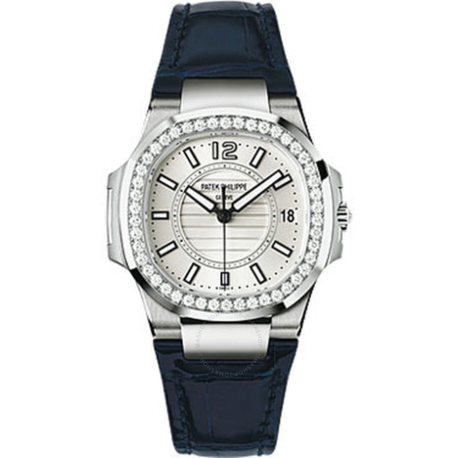 Nautilus 18kt White Gold Diamond Case Ladies Watch