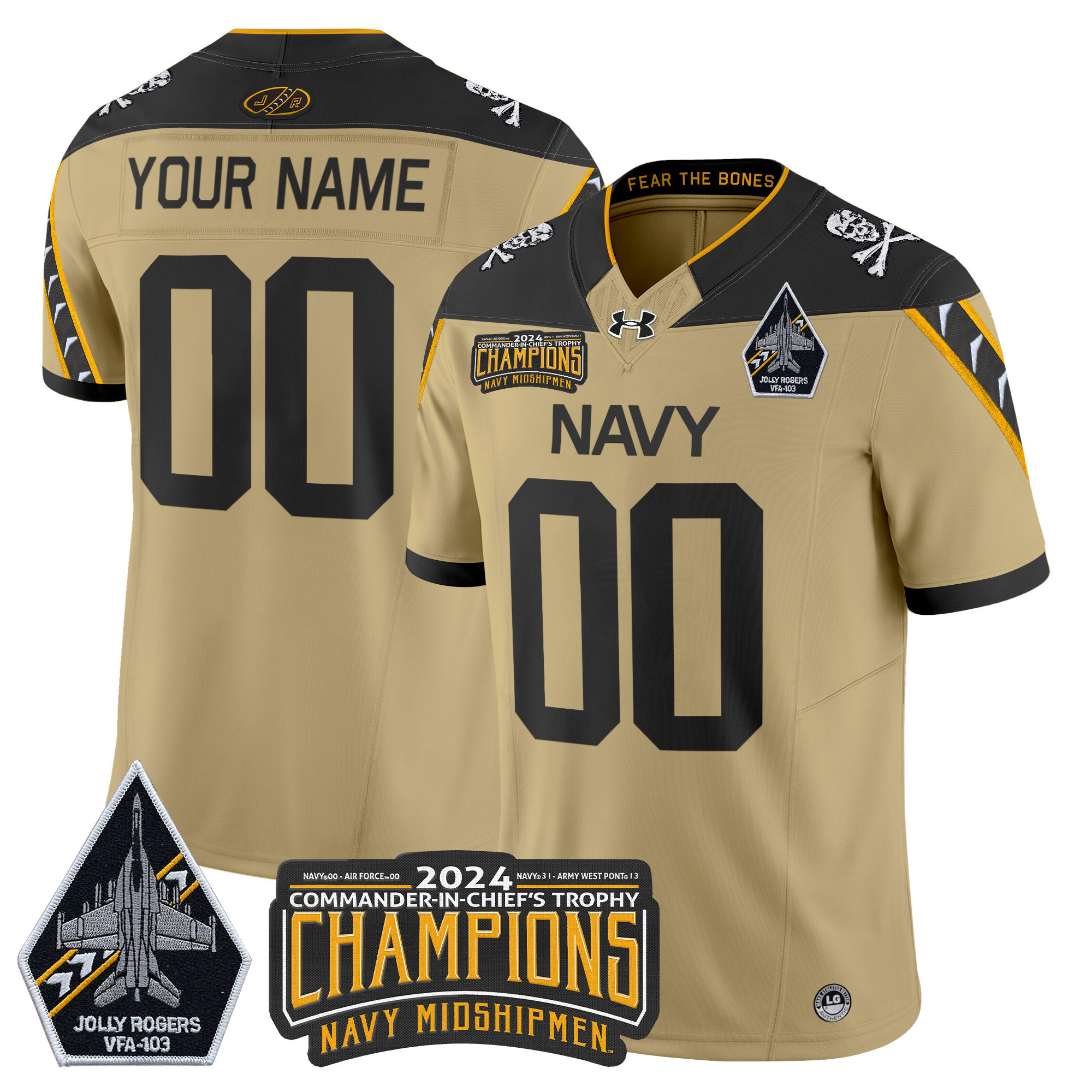 Navy Midshipmen 2024 Commander-In-Chief’s Trophy Champions Patch Vapor Limited Custom Jersey – All Stitched