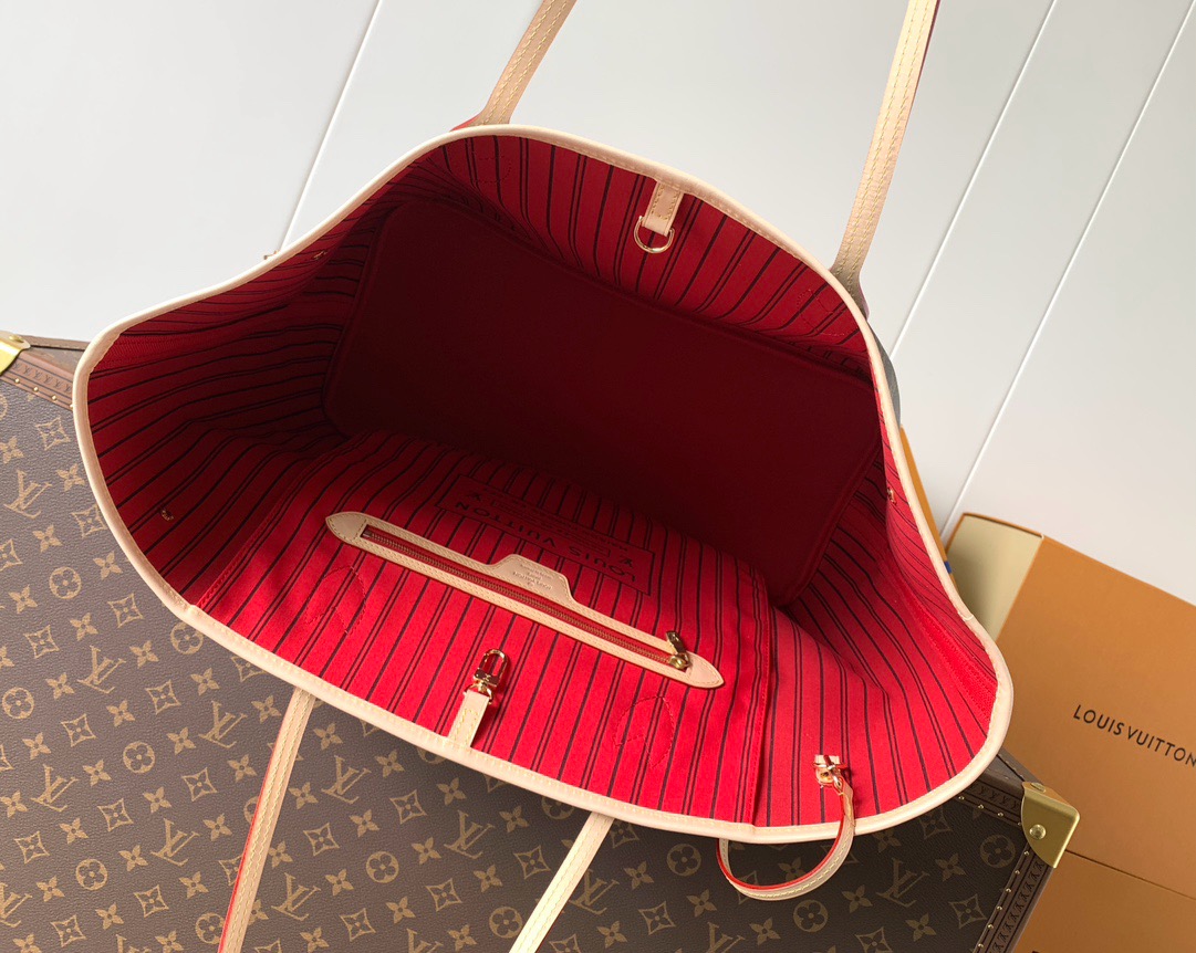 Neverfull Bandoulière Inside Out MM Monogram Red Bag – Women’s Handbag | LOUIS VUITTON