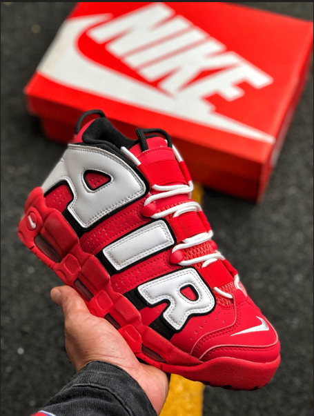 uptempo nike white red