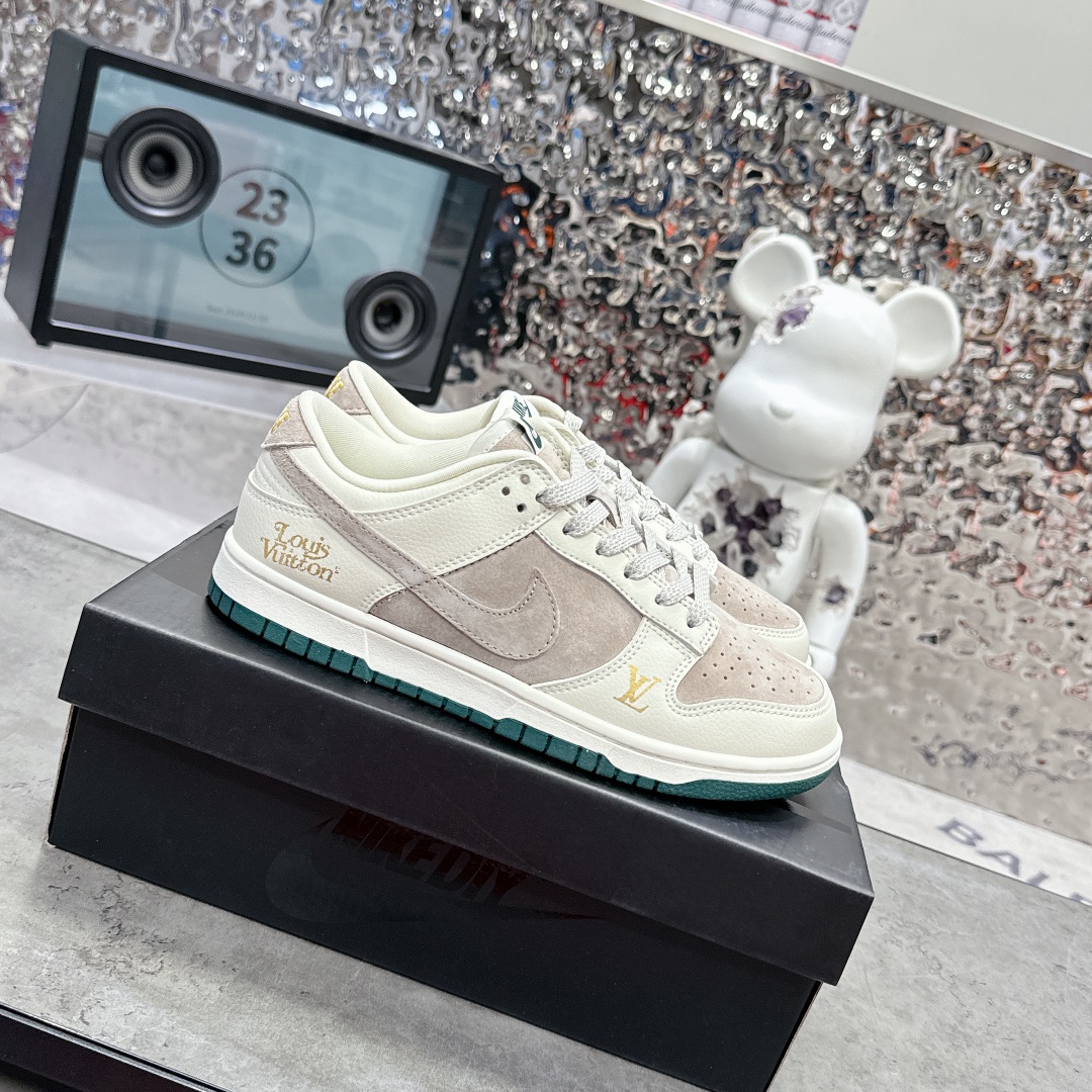 Nike Beige Suede Low-Top Sneakers