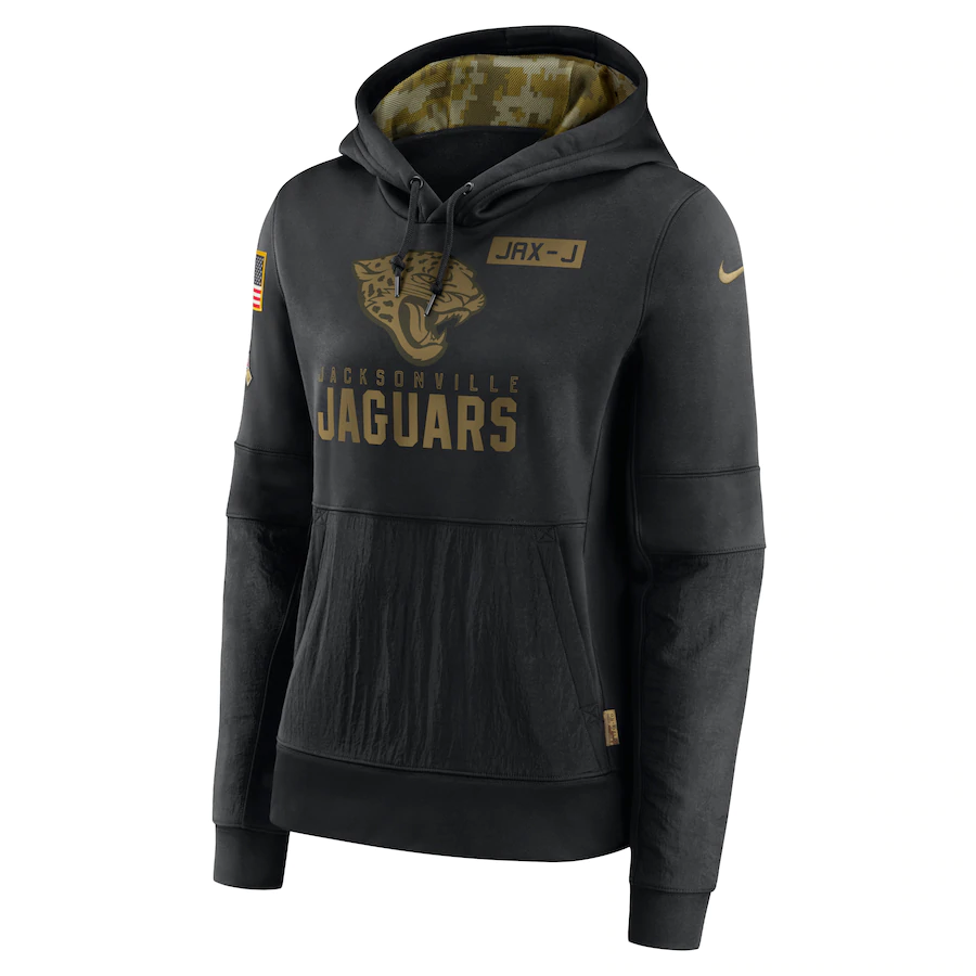 Nike Jacksonville Jaguars Women's Black 2020 Salute to Service Performance Pullover Hoodie