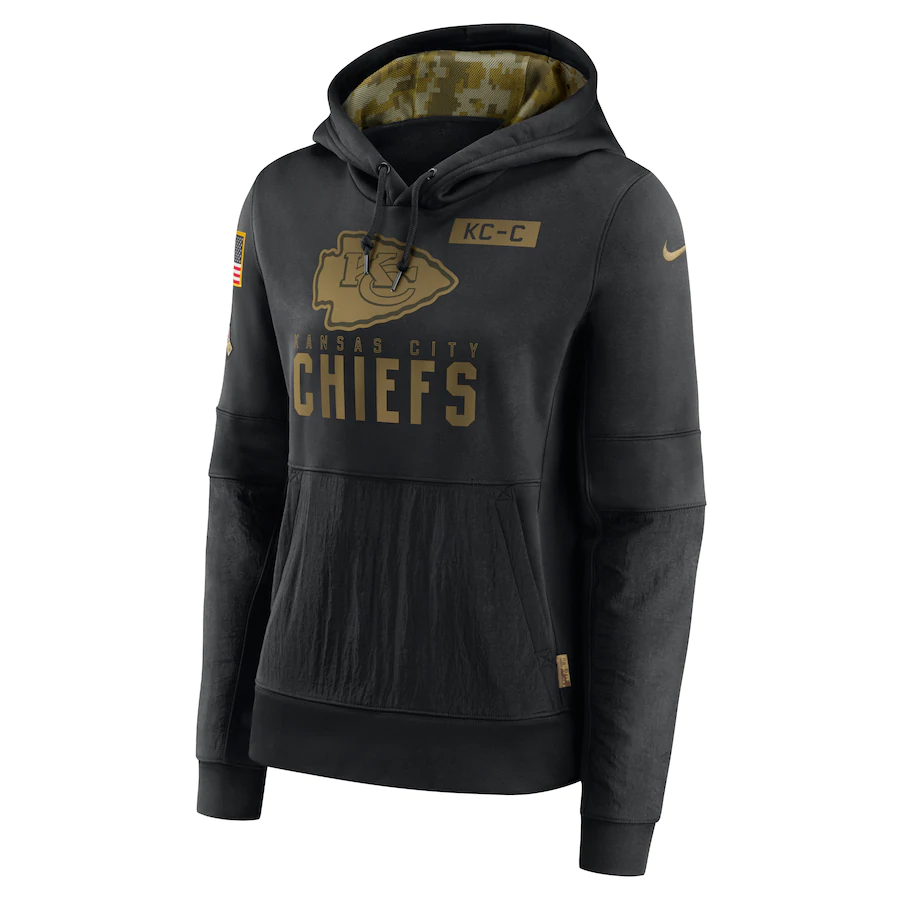Nike Kansas City Chiefs Women's Black 2020 Salute to Service Performance Pullover Hoodie