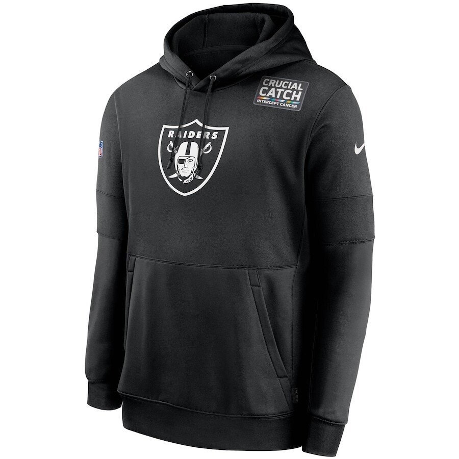 Nike Las Vegas Raiders Black Crucial Catch Sideline Performance Pullover Hoodie