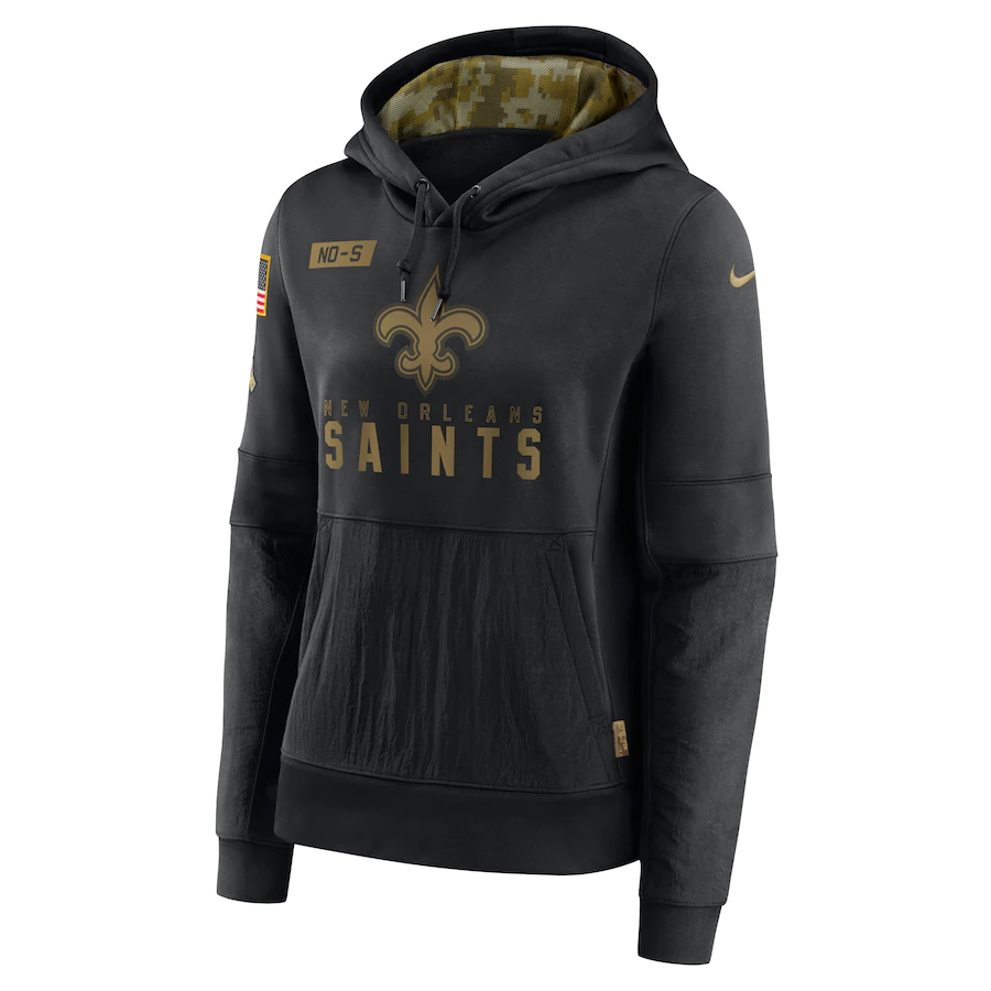 Nike New Orleans Saints Women's Black 2020 Salute to Service Performance Pullover Hoodie