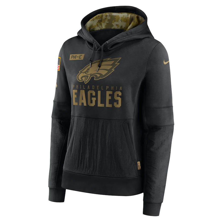 Nike Philadelphia Eagles Women's Black 2020 Salute to Service Performance Pullover Hoodie